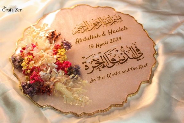 3D Floral Resin Tray / Plaque - Image 3