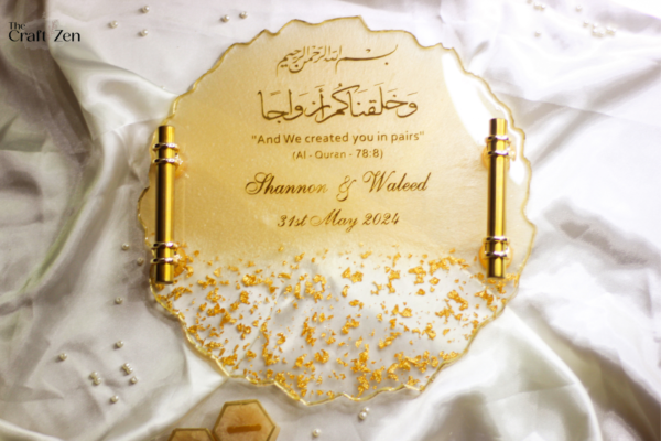 Golden Gleam Resin Tray / Plaque