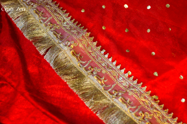 Red Wedding Dupatta - Image 3