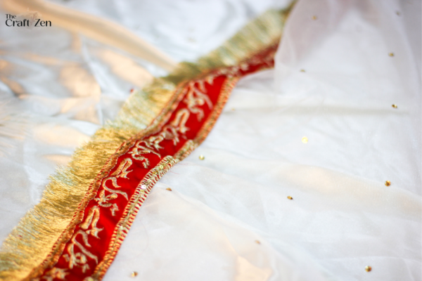 White Wedding Dupatta - Image 3