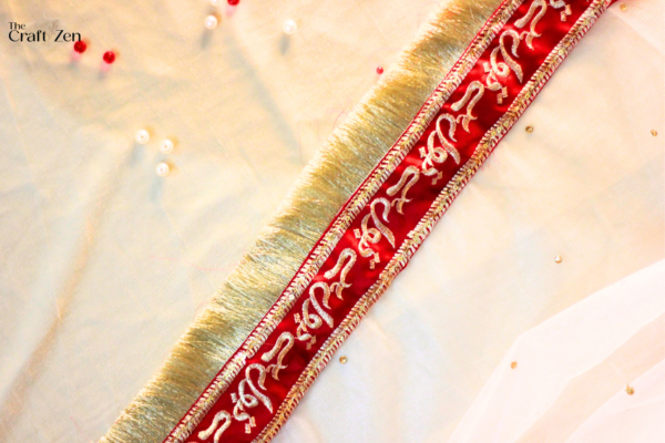 White Wedding Dupatta - Image 2