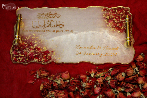 Celestial Rose Garden Wedding Tray / Plaque