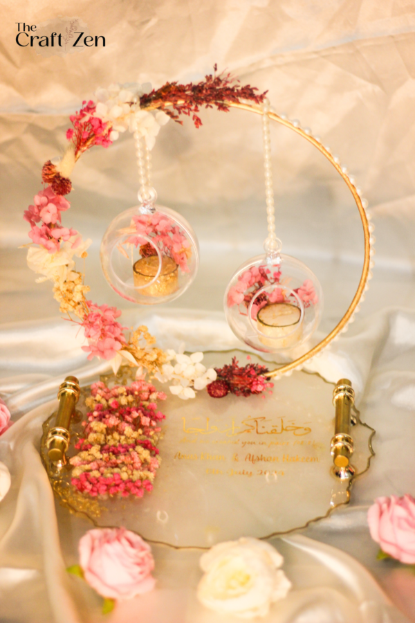 Wedding Bliss Floral Hoop Resin Tray / Plaque