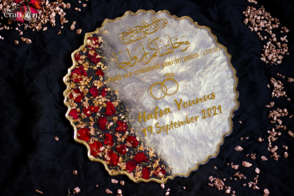 Rose Petal Elegance Resin Tray / Plaque - Image 2