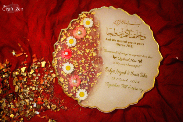 Floral Gold Harmony Resin Tray / Plaque - Image 3