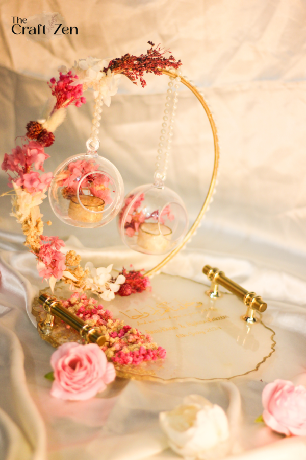 Wedding Bliss Floral Hoop Resin Tray / Plaque - Image 2