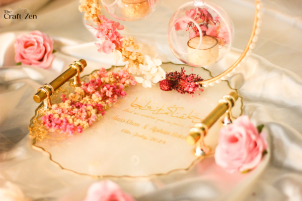 Wedding Bliss Floral Hoop Resin Tray / Plaque - Image 4