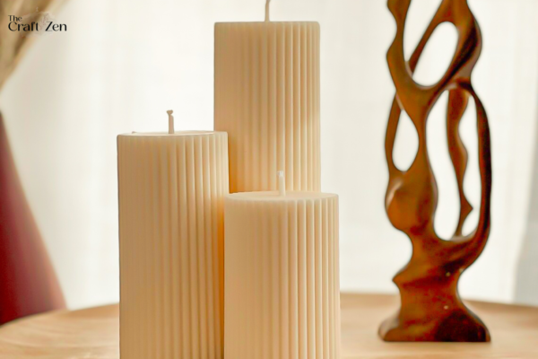 Ribbed Pillar Candle