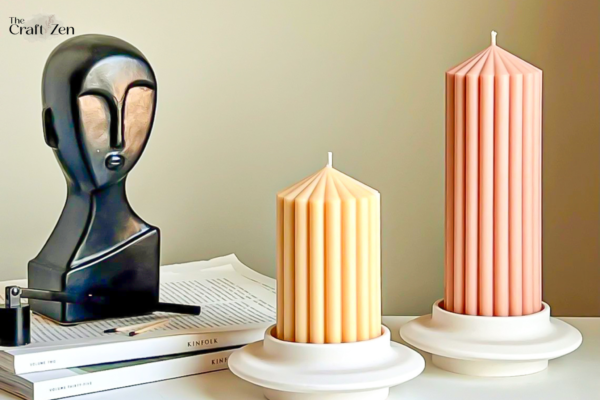 Ribbed Pillar Candle